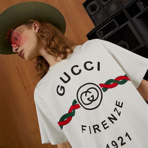 firenze 1921 gucci|白色针织棉“Gucci Firenze 1921”T恤 .